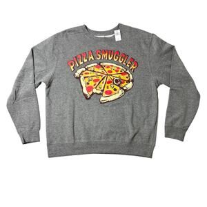 Disney Star Wars Pizza Smuggler Sweatshirt Size Large Gray Millennium Falcon NWT